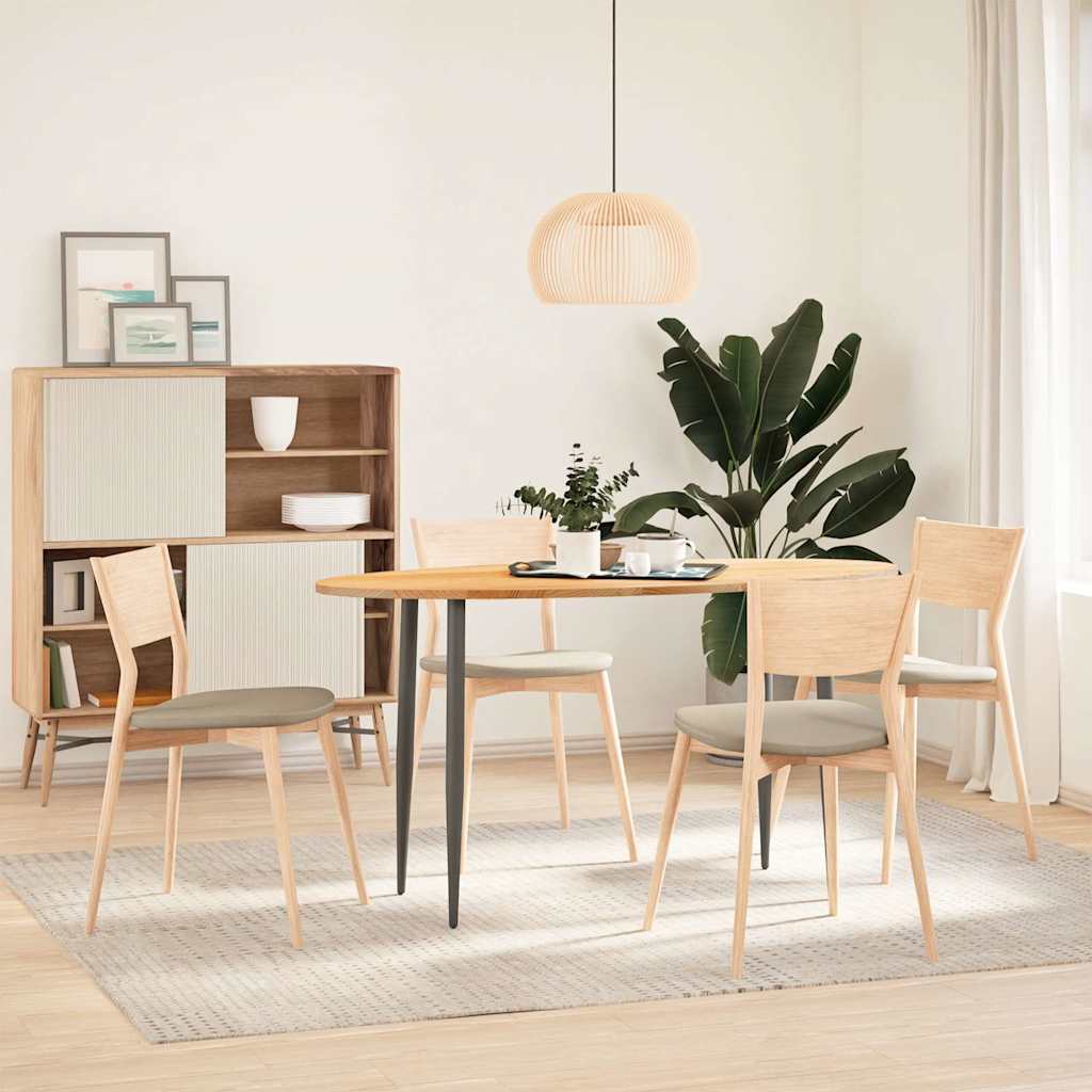 Piano Tavolo Marrone Chiaro 140x60x2cm in Rovere Massello Ovale