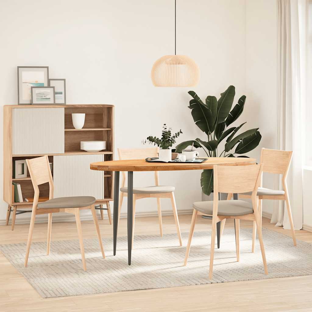 vidaXL Piano Tavolo Marrone Chiaro 140x60x4cm in Rovere Massello Ovale