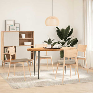 vidaXL Piano Tavolo Marrone Chiaro 140x60x4cm in Rovere Massello Ovale