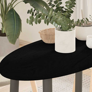 vidaXL Piano Tavolo Marrone Scuro 80x40x2 cm in Rovere Massello Ovale