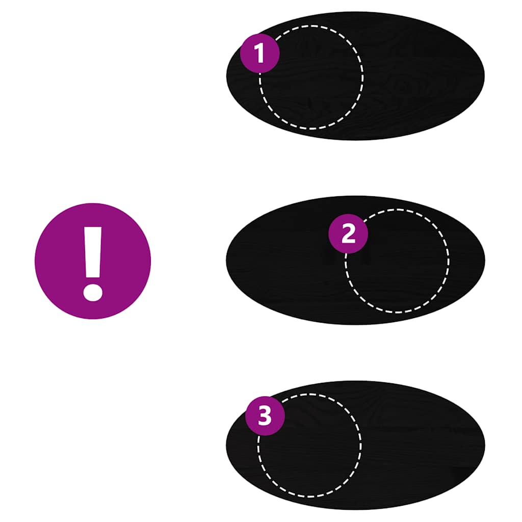 Piano Tavolo Marrone Scuro 100x50x2 cm in Rovere Massello Ovale