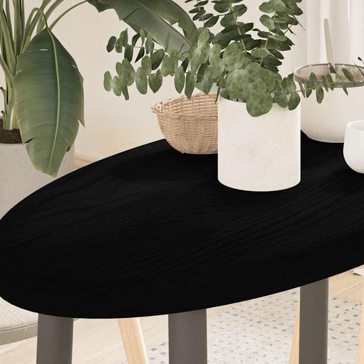 Piano Tavolo Marrone Scuro 80x40x4 cm in Rovere Massello Ovale 4009057