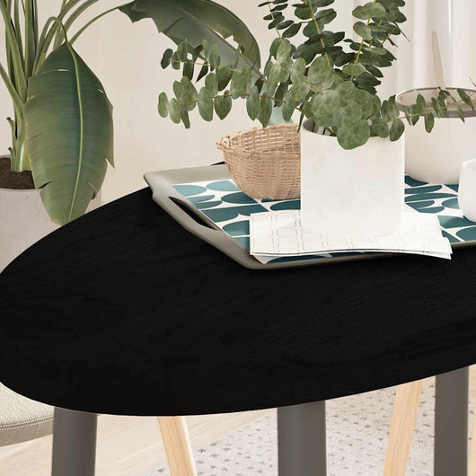 vidaXL Piano Tavolo Marrone Scuro 100x50x4 cm in Rovere Massello Ovale