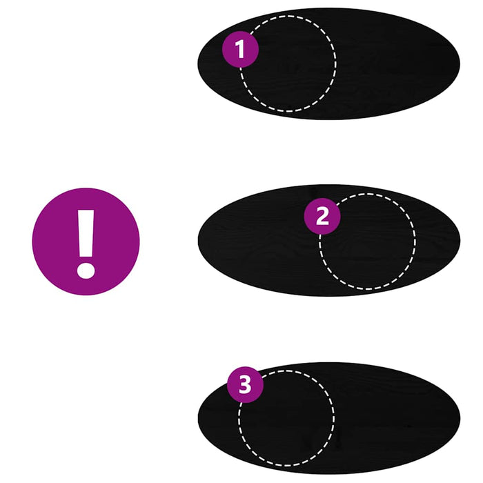 Piano Tavolo Marrone Scuro 140x60x4 cm in Rovere Massello Ovale