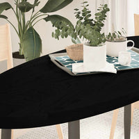 Piano Tavolo Marrone Scuro 140x60x4 cm in Rovere Massello Ovale 4009060