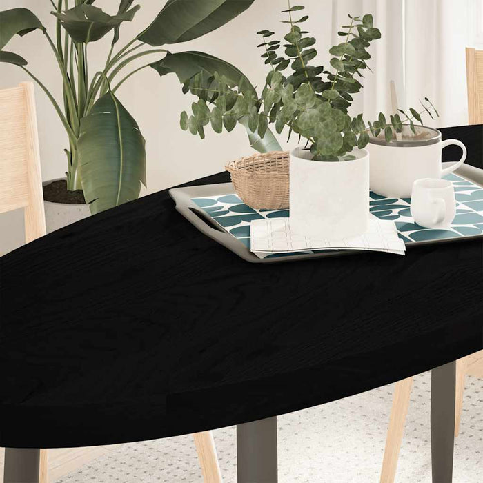 Piano Tavolo Marrone Scuro 140x60x4 cm in Rovere Massello Ovale 4009060