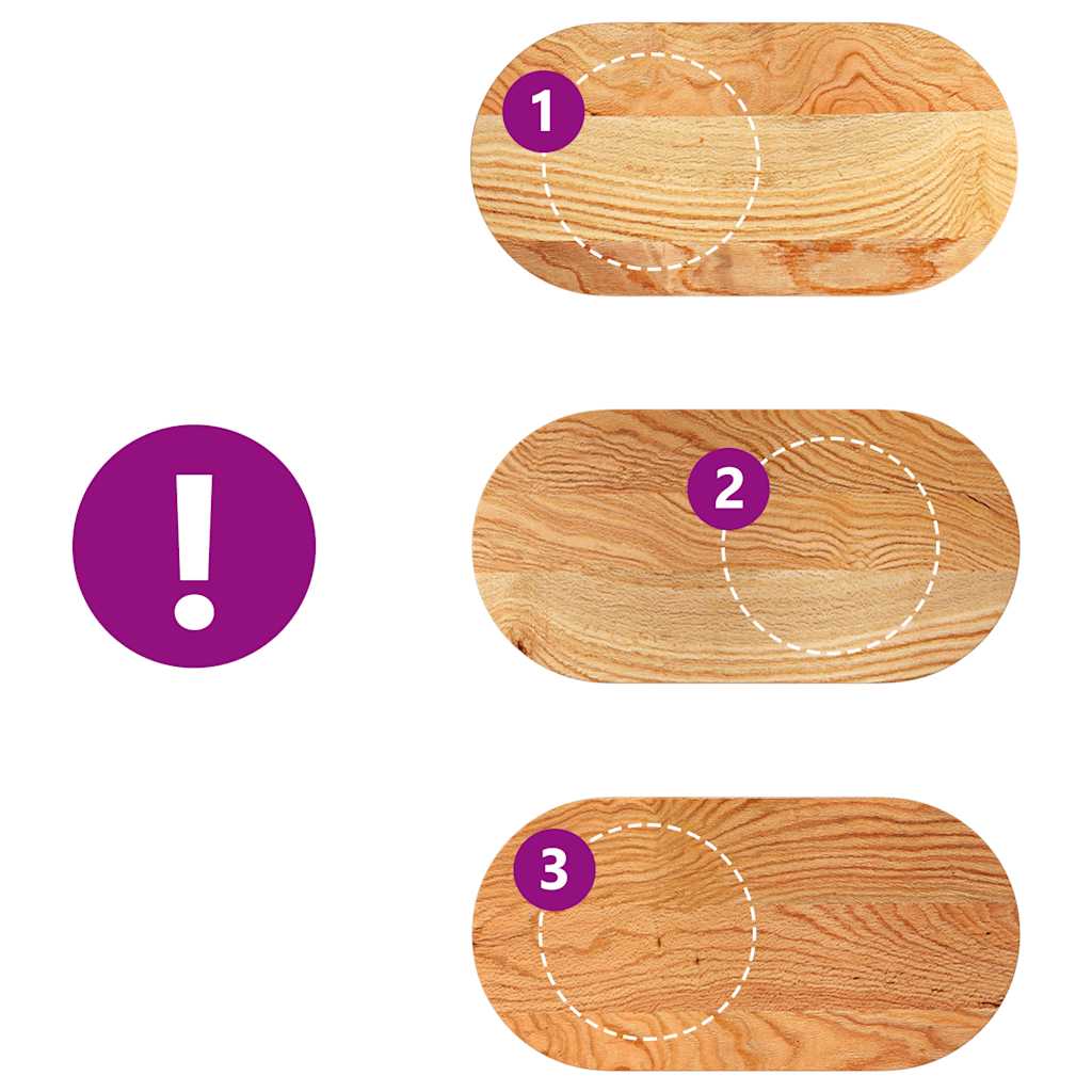 Piano Tavolo Marrone Chiaro 80x40x2 cm in Rovere Massello Ovale