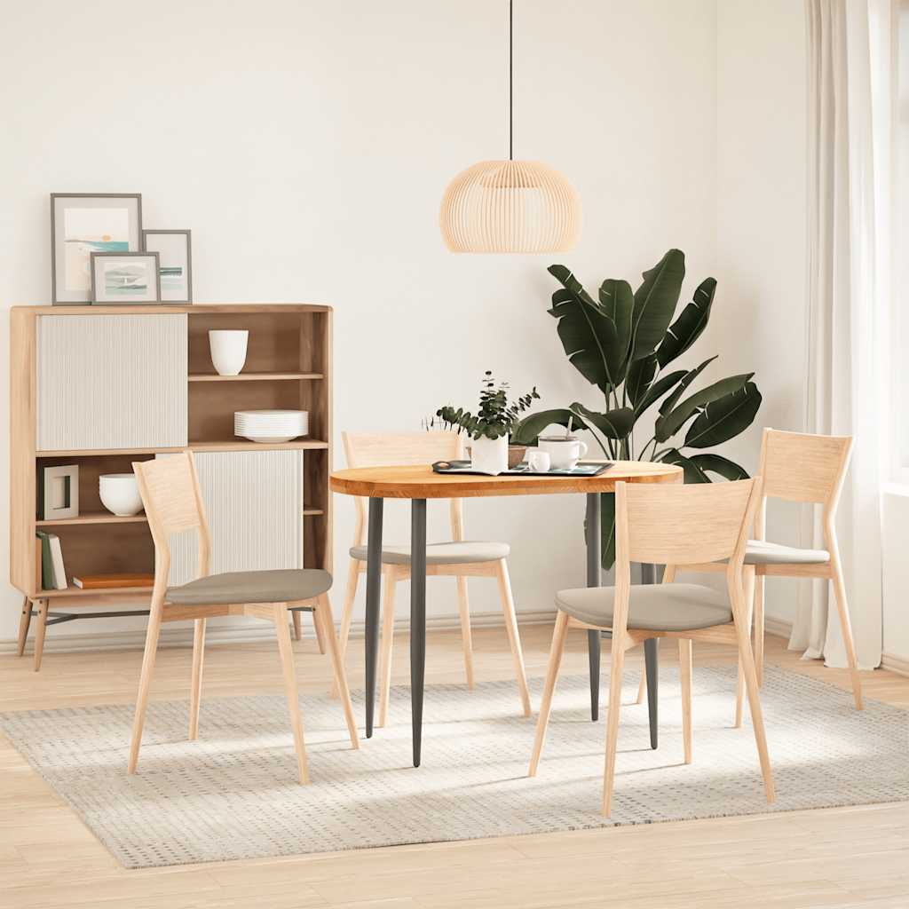 Piano Tavolo Marrone Chiaro 100x50x4cm in Rovere Massello Ovale