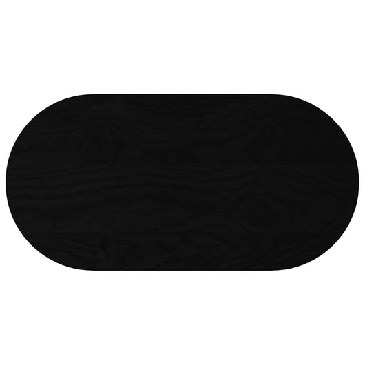 Piano Tavolo Marrone Scuro 80x40x4 cm in Rovere Massello Ovale 4009081