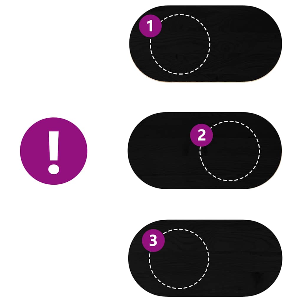 Piano Tavolo Marrone Scuro 120x60x4 cm in Rovere Massello Ovale 4009083