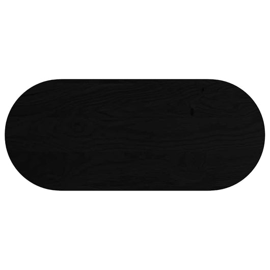 Piano Tavolo Marrone Scuro 140x60x4 cm in Rovere Massello Ovale 4009084