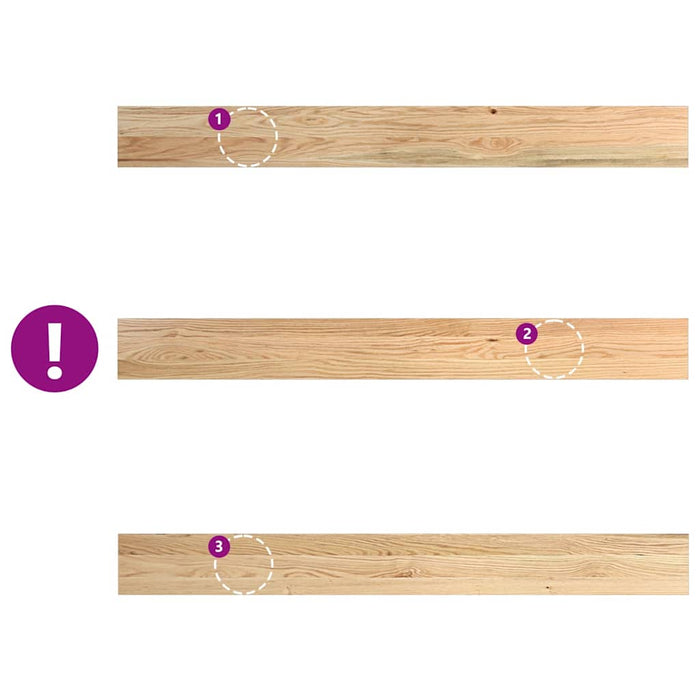 vidaXL Davanzali 2 pz Non Trattati 140x15x2cm Legno Massello di Rovere