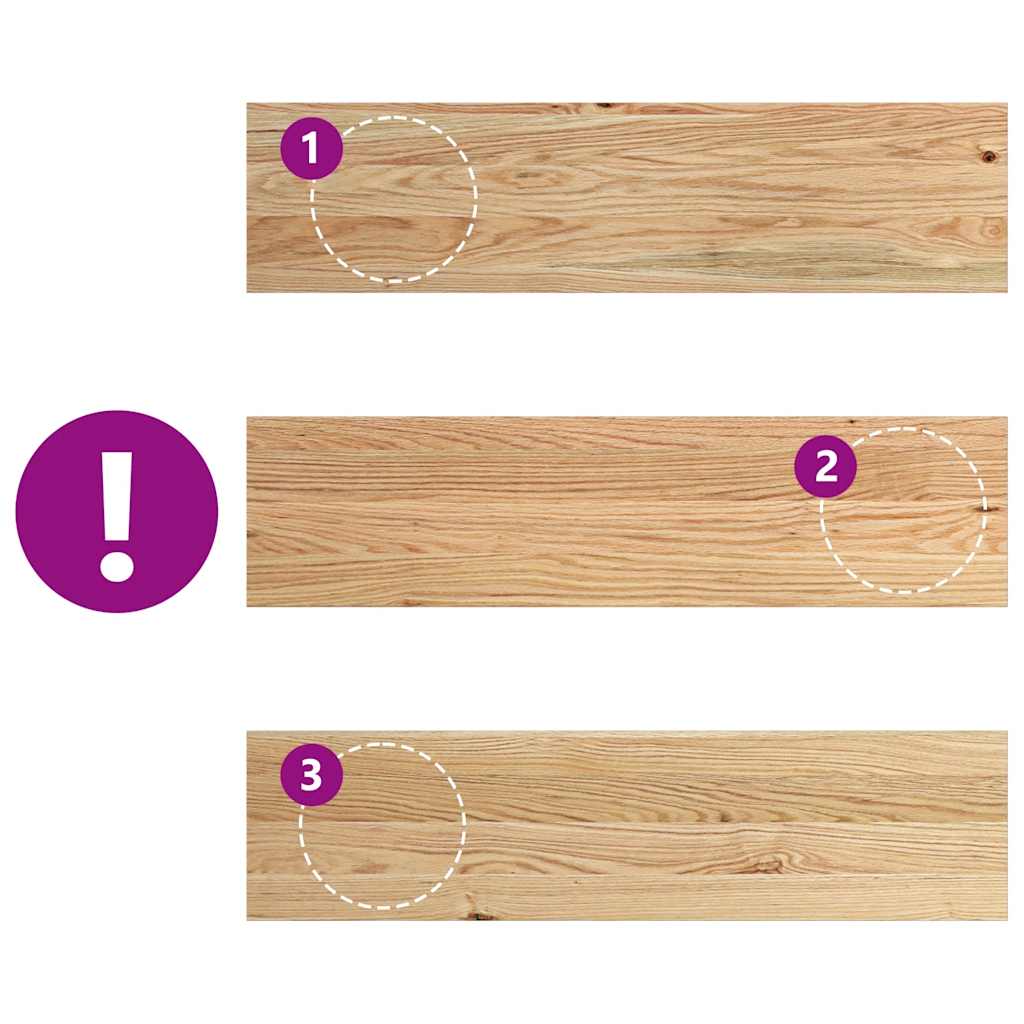 Davanzali 2 pz Non Trattati 80x20x2 cm Legno Massello di Rovere 4009094