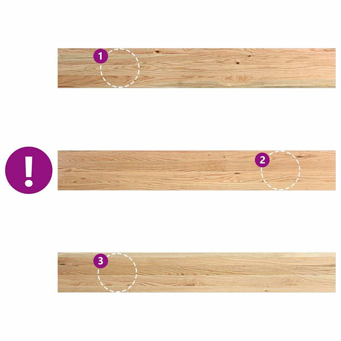 vidaXL Davanzali 2 pz Non Trattati 140x20x2cm Legno Massello di Rovere