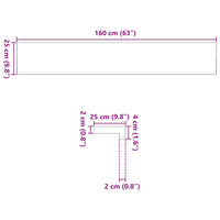 Davanzali 2 pz Non Trattati 160x25x2cm Legno Massello di Rovere 4009108