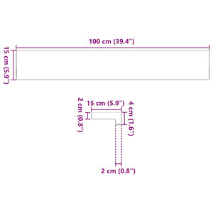Davanzali 2 pz Marrone Scuro 100x15x2 cm Legno Massello Rovere 4009168