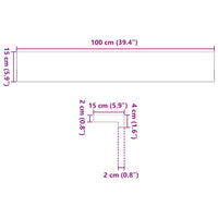 vidaXL Davanzali 2 pz Marrone Scuro 100x15x2 cm Legno Massello Rovere