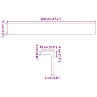 Davanzali 2 pz Marrone Scuro 120x15x2 cm Legno Massello Rovere