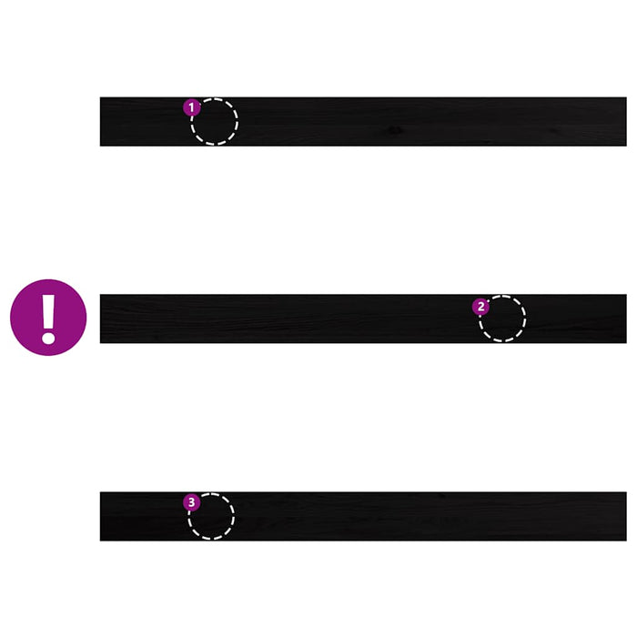 Davanzali 2 pz Marrone Scuro 160x15x2 cm Legno Massello Rovere