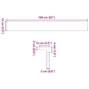 Davanzali 2 pz Marrone Scuro 160x15x2 cm Legno Massello Rovere