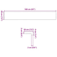 vidaXL Davanzali 2 pz Marrone Scuro 160x20x2 cm Legno Massello Rovere