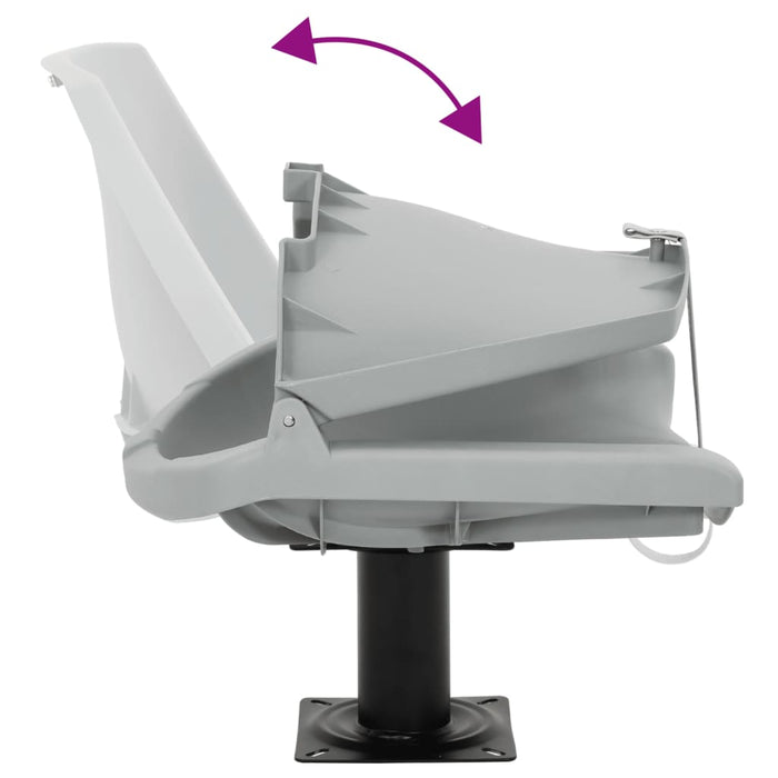 Set Sedile Barca Pieghevole 2pz Senza Cuscino Grigio 48x51x41cm 3284272