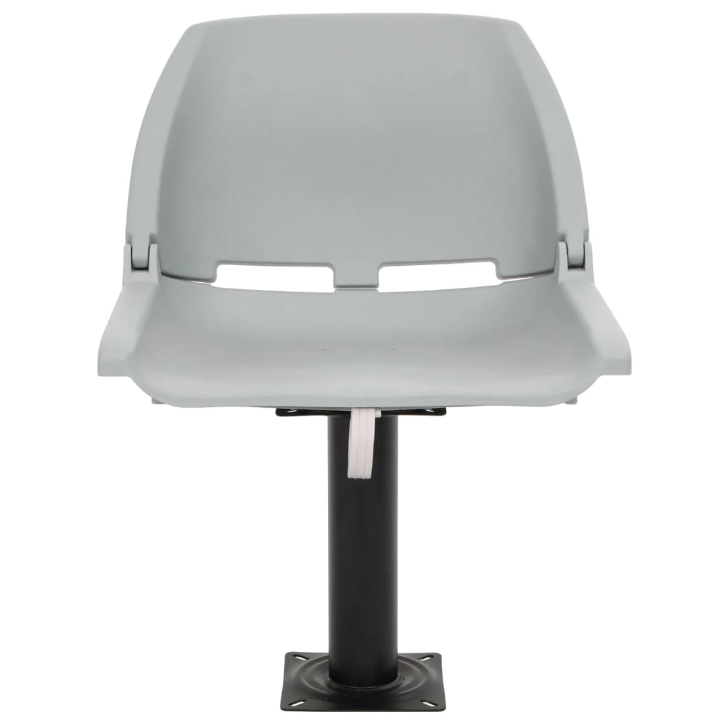 Set Sedile Barca Pieghevole 2pz Senza Cuscino Grigio 48x51x41cm