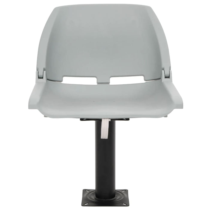 Set Sedile Barca Pieghevole 2pz Senza Cuscino Grigio 48x51x41cm