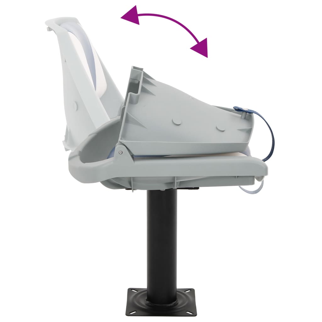 Set Sedile per Barca Pieghevole 2pz Blu e Bianco 48x51x41 cm 3284279