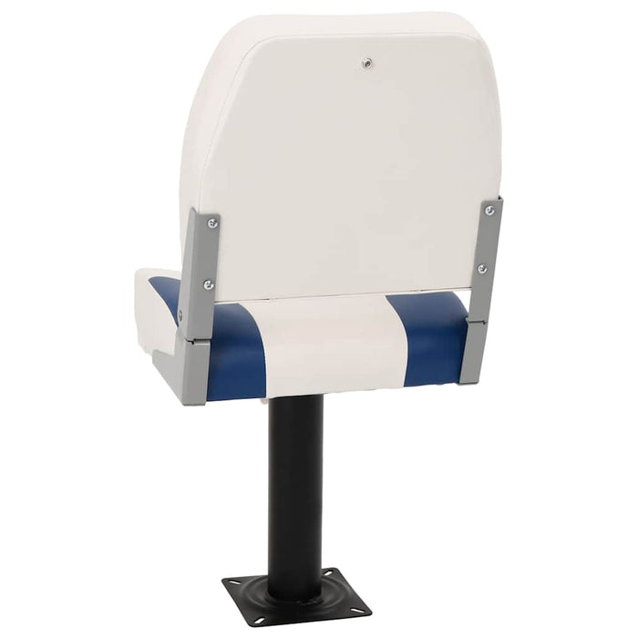 Set Sedile per Barca Pieghevole 2pz Blu e Bianco 41x36x48 cm 3284285