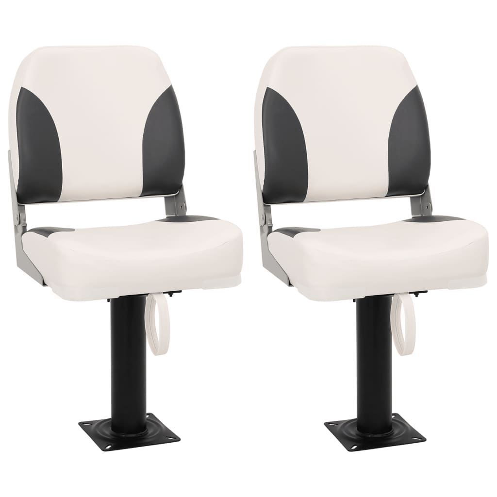 Set Sedile da Barca Pieghevole 4 pz con Schienale Basso