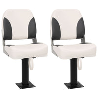 Set Sedile da Barca Pieghevole 4 pz con Schienale Basso