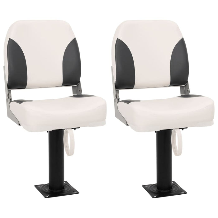 Set Sedile da Barca Pieghevole 4 pz con Schienale Basso