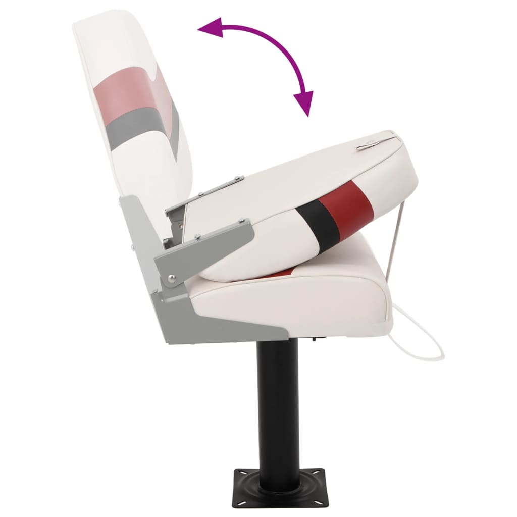 Set Sedile da Barca Pieghevole 4 pz con Schienale Alto