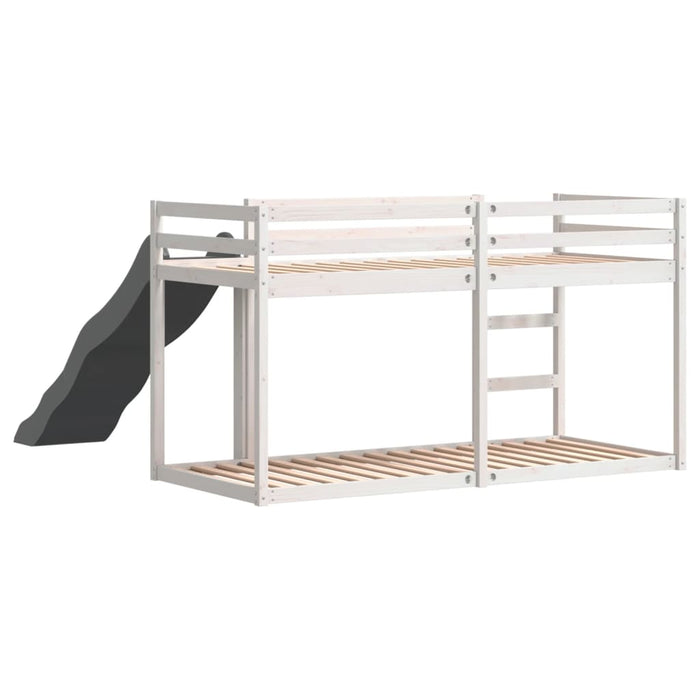 Letto a Castello Scivolo e Scala Bianco 80x200 cm Legno di Pino 3284240