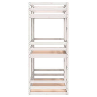 Letto a Castello Triplo Bianco 90x190 cm Legno Massello di Pino 3284258