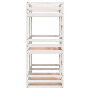 Letto a Castello Triplo Bianco 75x190 cm Legno Massello di Pino 3284261