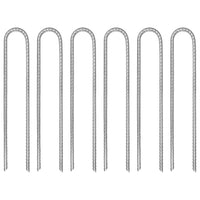 Picchetti per Tenda 6pz a Forma di U 30cm Ø7 mm Acciaio Zincato