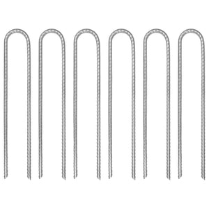 Picchetti per Tenda 6pz a Forma di U 30cm Ø7 mm Acciaio Zincato