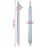 Picchetti Tenda 24 pz a Forma di V 25 cm Ø20 mm Acciaio Zincato