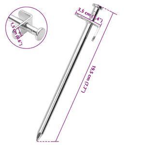 Picchetti per Tenda 24 pz 19,5 cm 8 mm in Acciaio Zincato