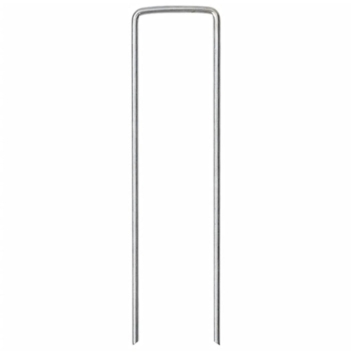 vidaXL Picchetti da Terra a Forma di U 50 pz 15x3,5 cm Acciaio Zincato