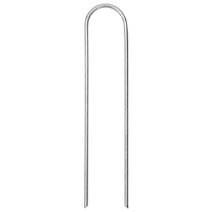 Picchetti da Terra a Forma di U 25pz 15x3,5 cm Acciaio Zincato