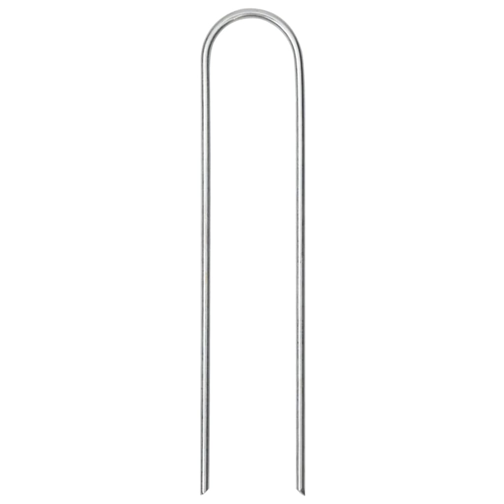 Picchetti da Terra a Forma di U 50 pz 15x3,5 cm Acciaio Zincato