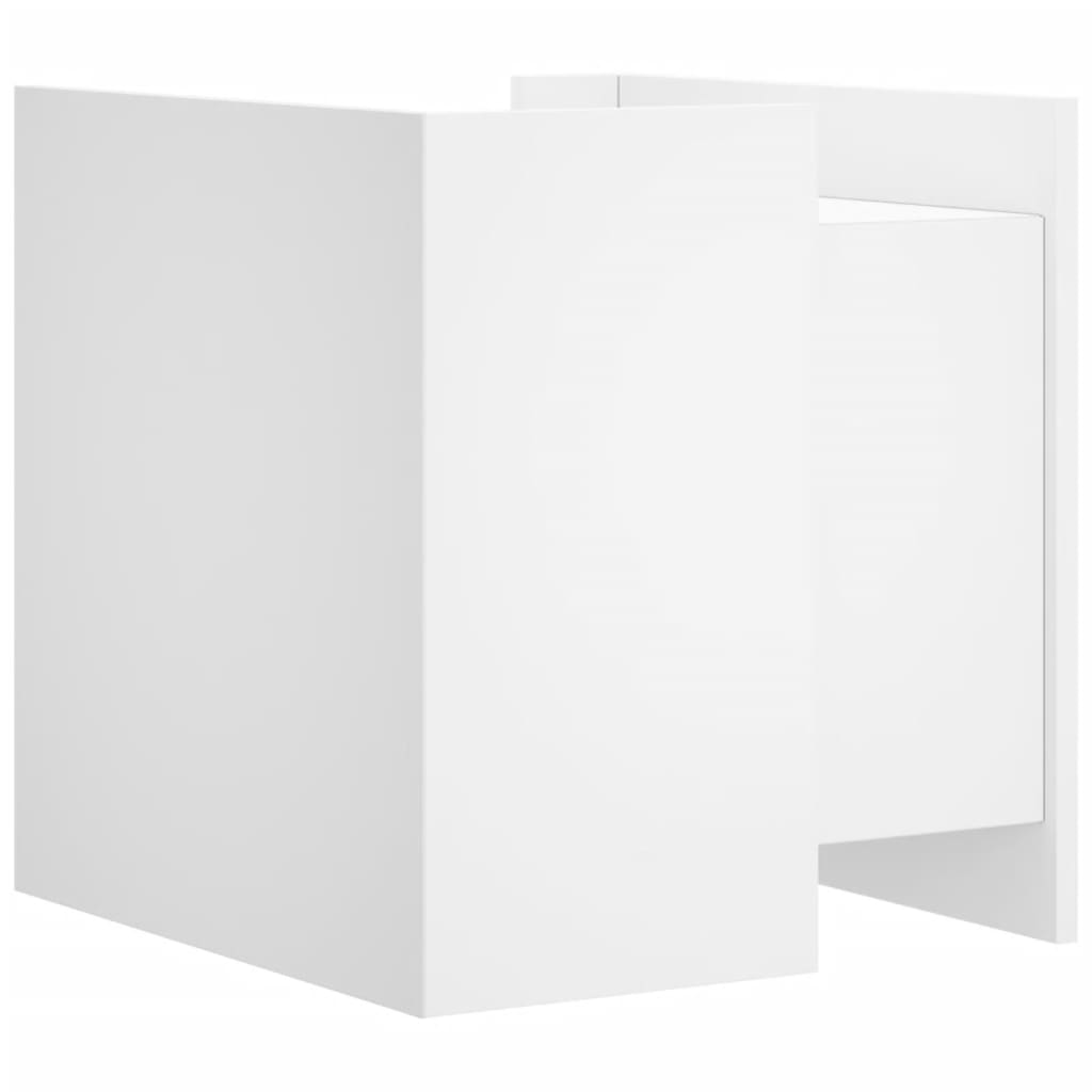 Comodino Bianco 45x50x50 cm in Truciolato 848276