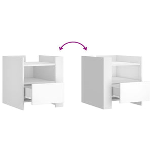 Comodino Bianco 45x50x50 cm in Truciolato 848276