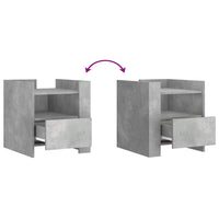 vidaXL Comodino Grigio Cemento 45x50x50 cm in Truciolato