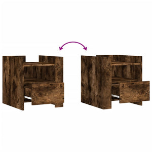 Comodino Rovere Fumo 45x50x50 cm in Truciolato 848280