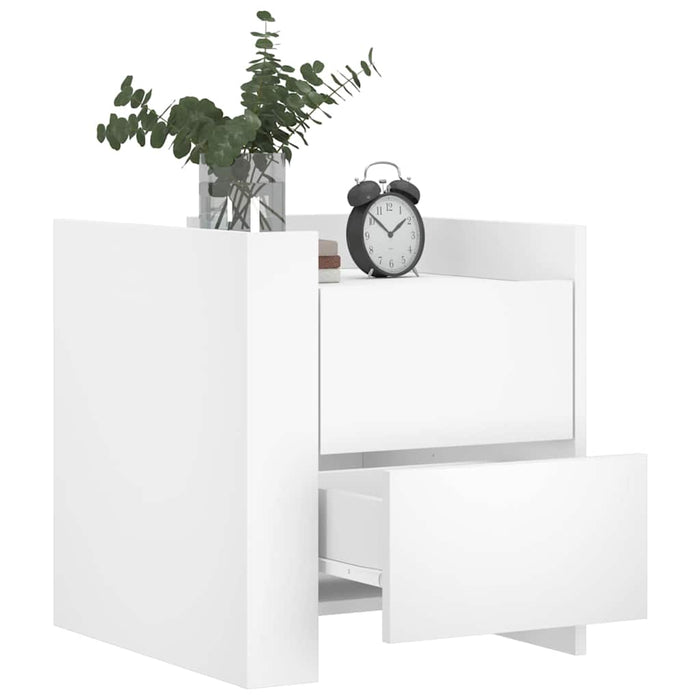 Comodino-Tavolino da notte Bianco 45x50x50 cm in Truciolato 829992