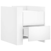 Comodino-Tavolino da notte Bianco 45x50x50 cm in Truciolato 829992